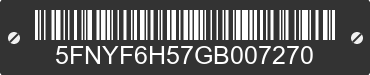 2016 HONDA Pilot 5FNYF6H57GB007270 VIN decoded