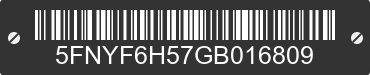 2016 HONDA Pilot 5FNYF6H57GB016809 VIN decoded
