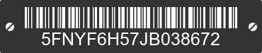2018 HONDA Pilot 5FNYF6H57JB038672 VIN decoded