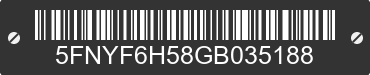 2016 HONDA Pilot 5FNYF6H58GB035188 VIN decoded