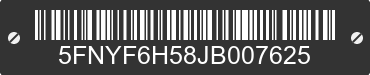 2018 HONDA Pilot 5FNYF6H58JB007625 VIN decoded