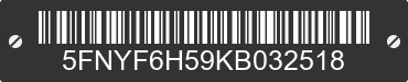 2019 HONDA Pilot 5FNYF6H59KB032518 VIN decoded