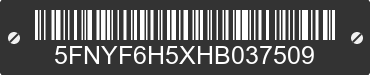 2017 HONDA Pilot 5FNYF6H5XHB037509 VIN decoded