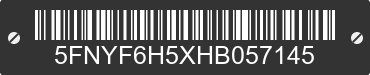2017 HONDA Pilot 5FNYF6H5XHB057145 VIN decoded