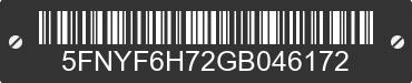 2016 HONDA Pilot 5FNYF6H72GB046172 VIN decoded