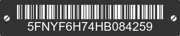 2017 HONDA Pilot 5FNYF6H74HB084259 VIN decoded