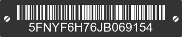 2018 HONDA Pilot 5FNYF6H76JB069154 VIN decoded