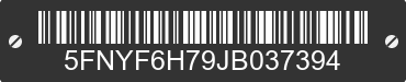 2018 HONDA Pilot 5FNYF6H79JB037394 VIN decoded