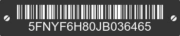 2018 HONDA Pilot 5FNYF6H80JB036465 VIN decoded