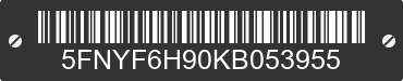 2019 HONDA Pilot 5FNYF6H90KB053955 VIN decoded