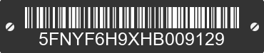 2017 HONDA Pilot 5FNYF6H9XHB009129 VIN decoded