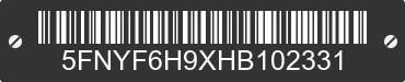 2017 HONDA Pilot 5FNYF6H9XHB102331 VIN decoded