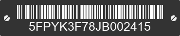 2018 HONDA Ridgeline 5FPYK3F78JB002415 VIN decoded