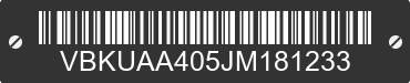 2018 HUSQVARNA Four-stroke VBKUAA405JM181233 VIN decoded