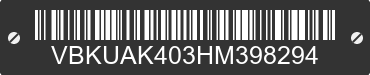 2017 HUSQVARNA Husqvarna VBKUAK403HM398294 VIN decoded