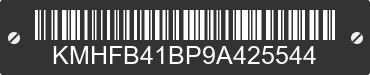 2009 HYUNDAI Azera KMHFB41BP9A425544 VIN decoded
