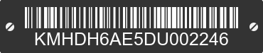 2013 HYUNDAI Elantra KMHDH6AE5DU002246 VIN decoded