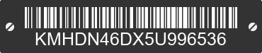 2005 HYUNDAI Elantra KMHDN46DX5U996536 VIN decoded