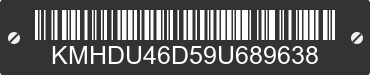 2009 HYUNDAI Elantra KMHDU46D59U689638 VIN decoded