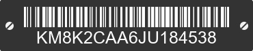 2018 HYUNDAI Kona KM8K2CAA6JU184538 VIN decoded