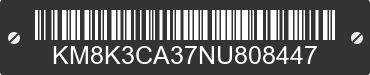 2022 HYUNDAI Kona KM8K3CA37NU808447 VIN decoded