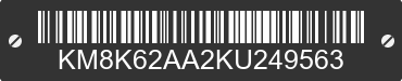 2019 HYUNDAI Kona KM8K62AA2KU249563 VIN decoded