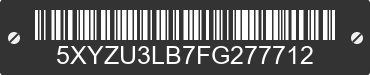 2015 HYUNDAI Santa Fe 5XYZU3LB7FG277712 VIN decoded