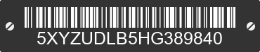 2017 HYUNDAI Santa Fe 5XYZUDLB5HG389840 VIN decoded