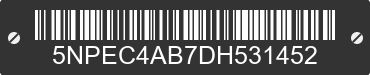 2013 HYUNDAI Sonata 5NPEC4AB7DH531452 VIN decoded