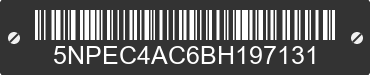 2011 HYUNDAI Sonata 5NPEC4AC6BH197131 VIN decoded