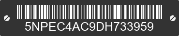 2013 HYUNDAI Sonata 5NPEC4AC9DH733959 VIN decoded