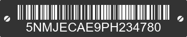 2023 HYUNDAI Tucson 5NMJECAE9PH234780 VIN decoded
