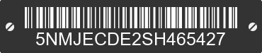 2025 HYUNDAI Tucson 5NMJECDE2SH465427 VIN decoded