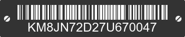 2007 HYUNDAI Tucson KM8JN72D27U670047 VIN decoded