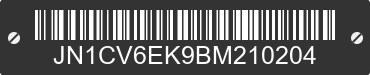2011 INFINITI G37 JN1CV6EK9BM210204 VIN decoded