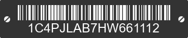 2017 JEEP Cherokee 1C4PJLAB7HW661112 VIN decoded