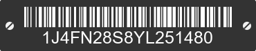2000 JEEP Cherokee 1J4FN28S8YL251480 VIN decoded
