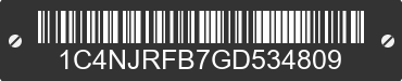 2016 JEEP Patriot 1C4NJRFB7GD534809 VIN decoded