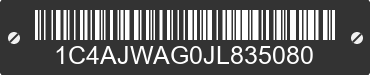 2018 JEEP Wrangler JK 1C4AJWAG0JL835080 VIN decoded