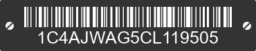 2012 JEEP Wrangler 1C4AJWAG5CL119505 VIN decoded