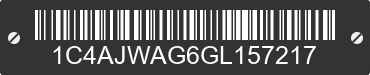 2016 JEEP Wrangler 1C4AJWAG6GL157217 VIN decoded