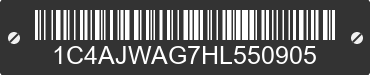 2017 JEEP Wrangler 1C4AJWAG7HL550905 VIN decoded