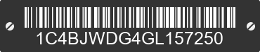 2016 JEEP Wrangler 1C4BJWDG4GL157250 VIN decoded