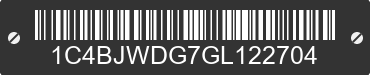 2016 JEEP Wrangler 1C4BJWDG7GL122704 VIN decoded