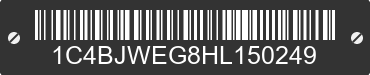 2017 JEEP Wrangler 1C4BJWEG8HL150249 VIN decoded