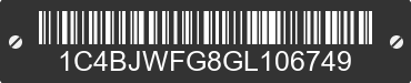 2016 JEEP Wrangler 1C4BJWFG8GL106749 VIN decoded