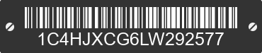 2020 JEEP Wrangler 1C4HJXCG6LW292577 VIN decoded