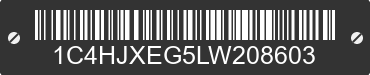 2020 JEEP Wrangler 1C4HJXEG5LW208603 VIN decoded