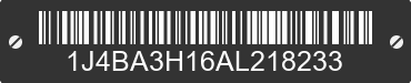 2010 JEEP Wrangler 1J4BA3H16AL218233 VIN decoded