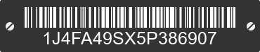 2005 JEEP Wrangler 1J4FA49SX5P386907 VIN decoded